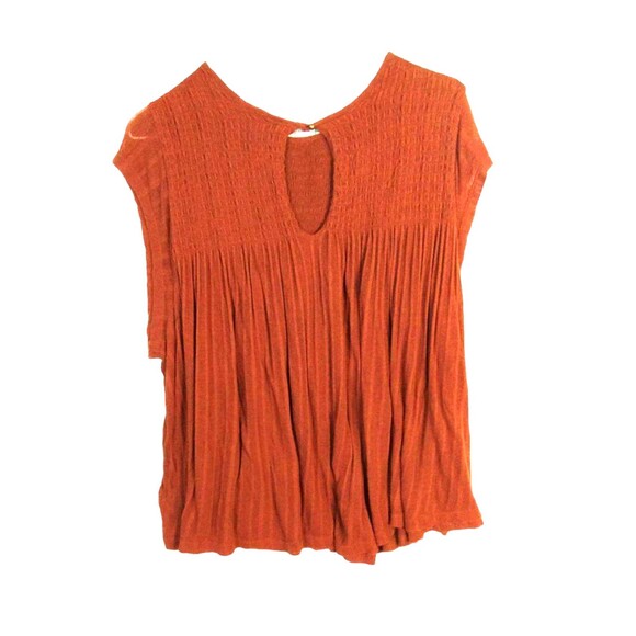 akemi kin Anthropologie Top Woman's M Cap Sleeve Baby Doll Teracotta Cot… - Picture 1 of 7